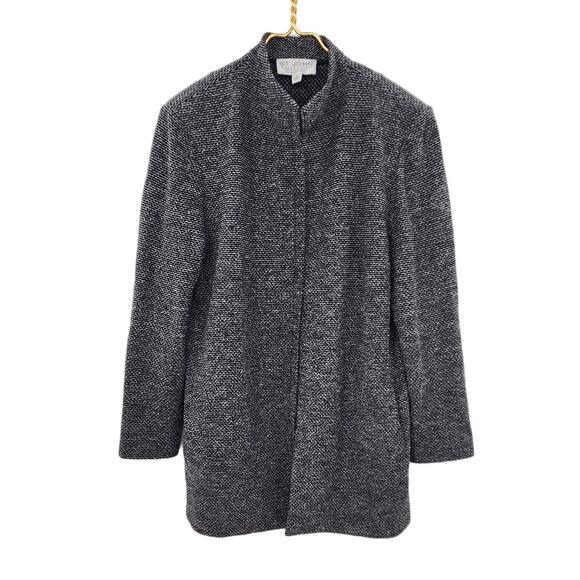 St.‎ John By Marie Gray Full Zip Longer Length Jacket Sweater Coat - Picture 1 of 9